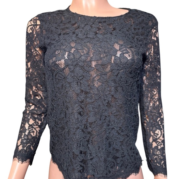 Diane Von Furstenberg Black Lace Blouse - Picture 2 of 6
